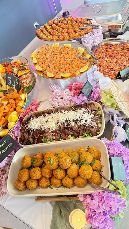 Event grazing spread with florals
