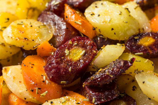 Honey roasted heirloom carrots and potatoes
